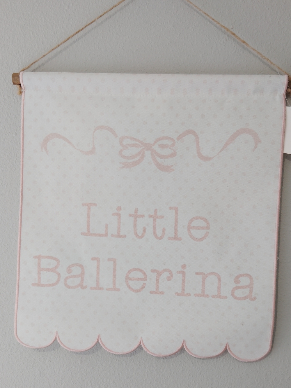 Hobby Lobby White and Pale Pink Ballerina Wall Banner